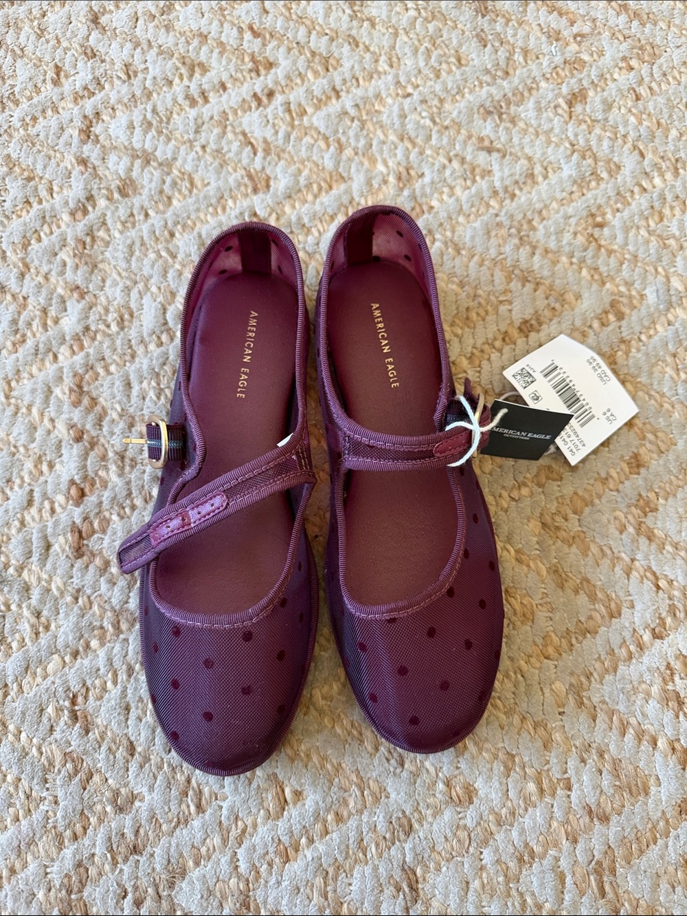 American Eagle Outfitters Girls' Wine Burgundy Mary Jane Shoes
